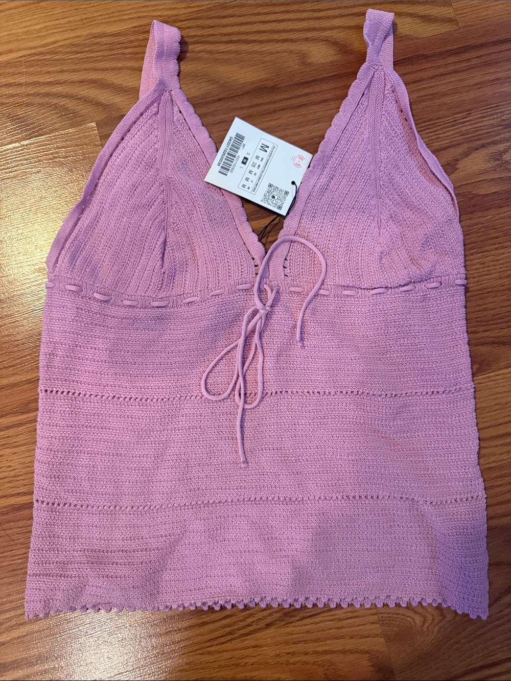 Zara Lilac Knit Camisole with Front Tie